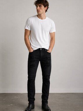 STAMPD Moto Skinny Jeans Size 34